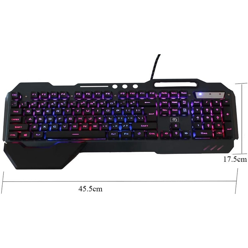 Mechanical RGB Keyboard and Mouse Combo, Adjustable Breathing Lamp Wired Gaming Keyboard Wrist Rest Keyboard