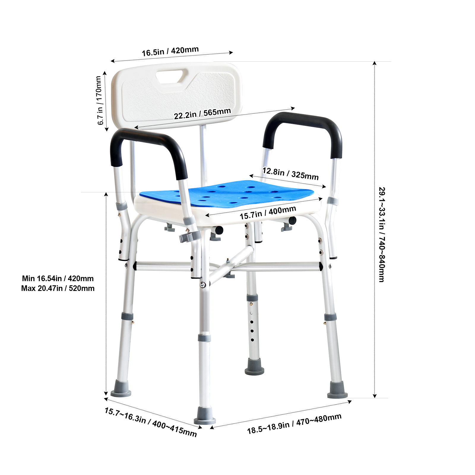 VEVOR Shower Chair Seat Adjustable Height Bench Bath Chair for Elderly Disabled Shower Chair for Inside Shower Bathtub 400/350lb: Pink