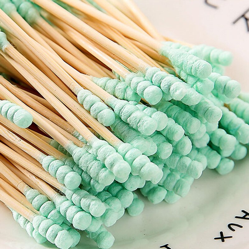 Coton-tige en spirale à Double tête, 100 pièces/paquet, démaquillant, hygiénique, ensemble d'outils de nettoyage, coupe-oreille