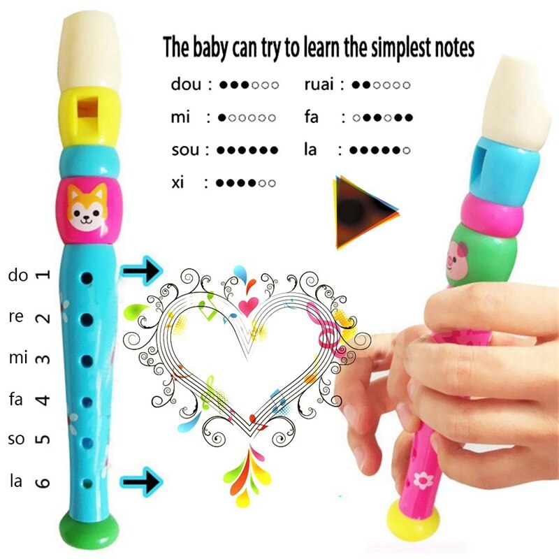 2 Pieces Suitable For Children'S Color Piccolo Flute,Learning Rhythm Instruments,Marine Baby Early Education For Preschool Chi