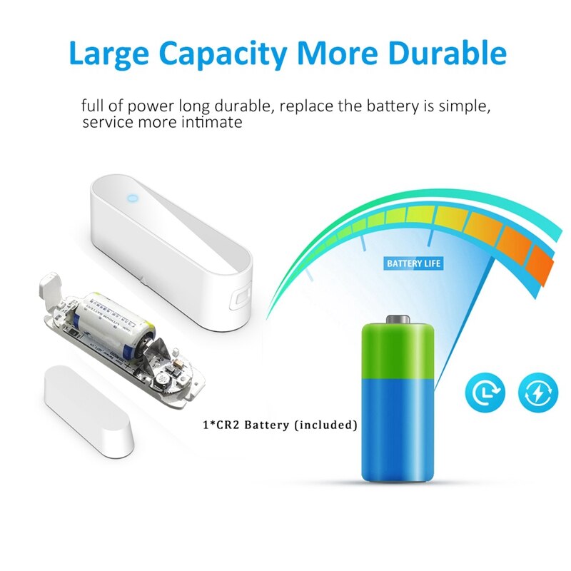 Mini WiFi Door Sensor Smart Home Security Window Alarm Support Alexa Google Home IFTTT Tuya APP