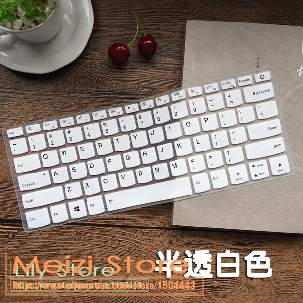 Laptop Keyboard Cover Skin Protector for Lenovo Ideapad S340 14" - Ultra-thin Silicone, Waterproof, Dustproof: White