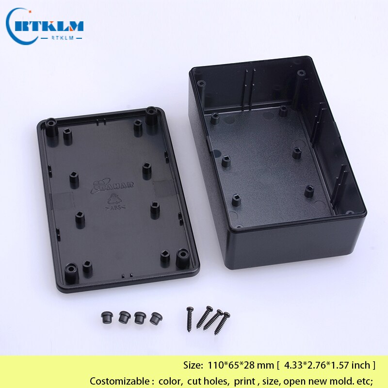 Plastic elektronische aansluitdoos Kleine plastic doe-het-zelf elektrische instrumentenbehuizing ABS Plastic behuizing Op maat 110 * 70 * 40 mm