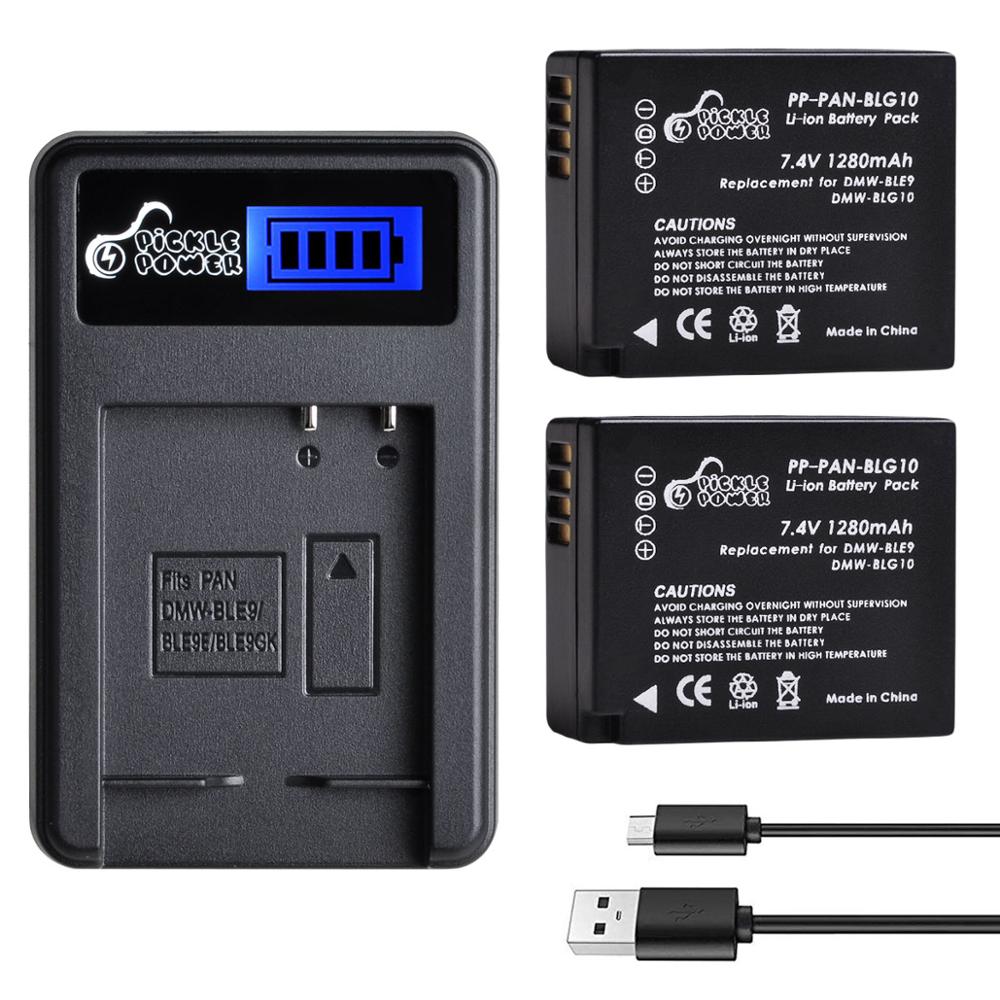 4 kpl 1280 mah dmw-blg 10 blg 10 blg 10e dmw-ble 9 akku ja led-kaksois-usb-laturi panasonic lumix  gf5 gf6 gx7 gx9 lx100 gx80 gx85: lle: Laturi ja 2 akkua
