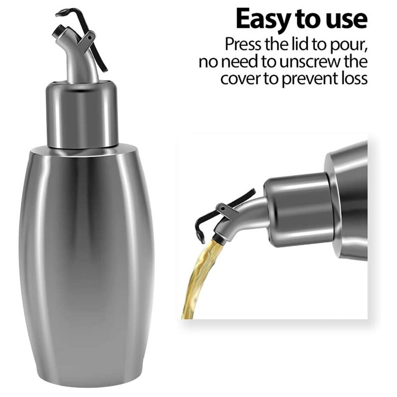 Olijfolie verstuiver, roestvrijstalen azijnfles, sausfles ,350ml olijfolie flessen, voor keuken, barbecue, enz.