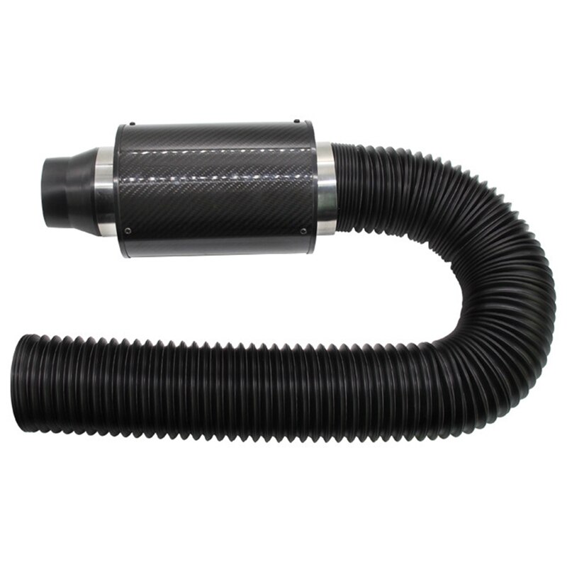 Universal Auto Car Carbon Fiber Induction Ram Filter Box Cold Air Intake System With Intake Hose Car Cold Air Filter Induction