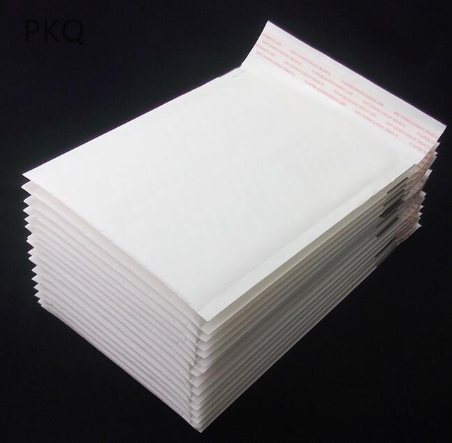 100p cs/lot White Kraft Bubble Mailers Padded Envelopes Bags Self Seal Business School Office Supplies