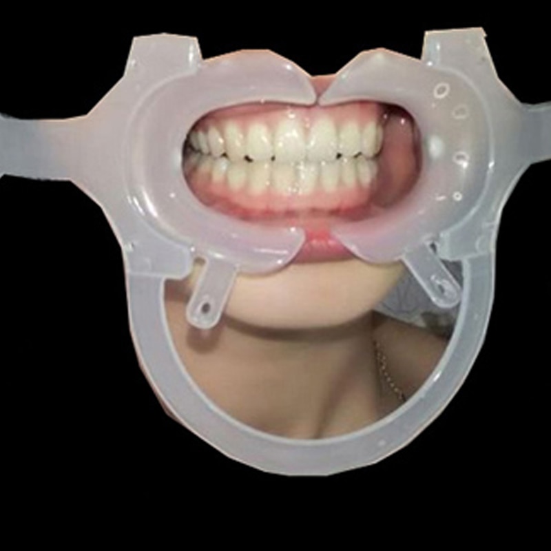 1 stk tandmateriale ortodontisk c type gennemsigtig tand intraoral læbe kind retractor mundåbner med håndtag