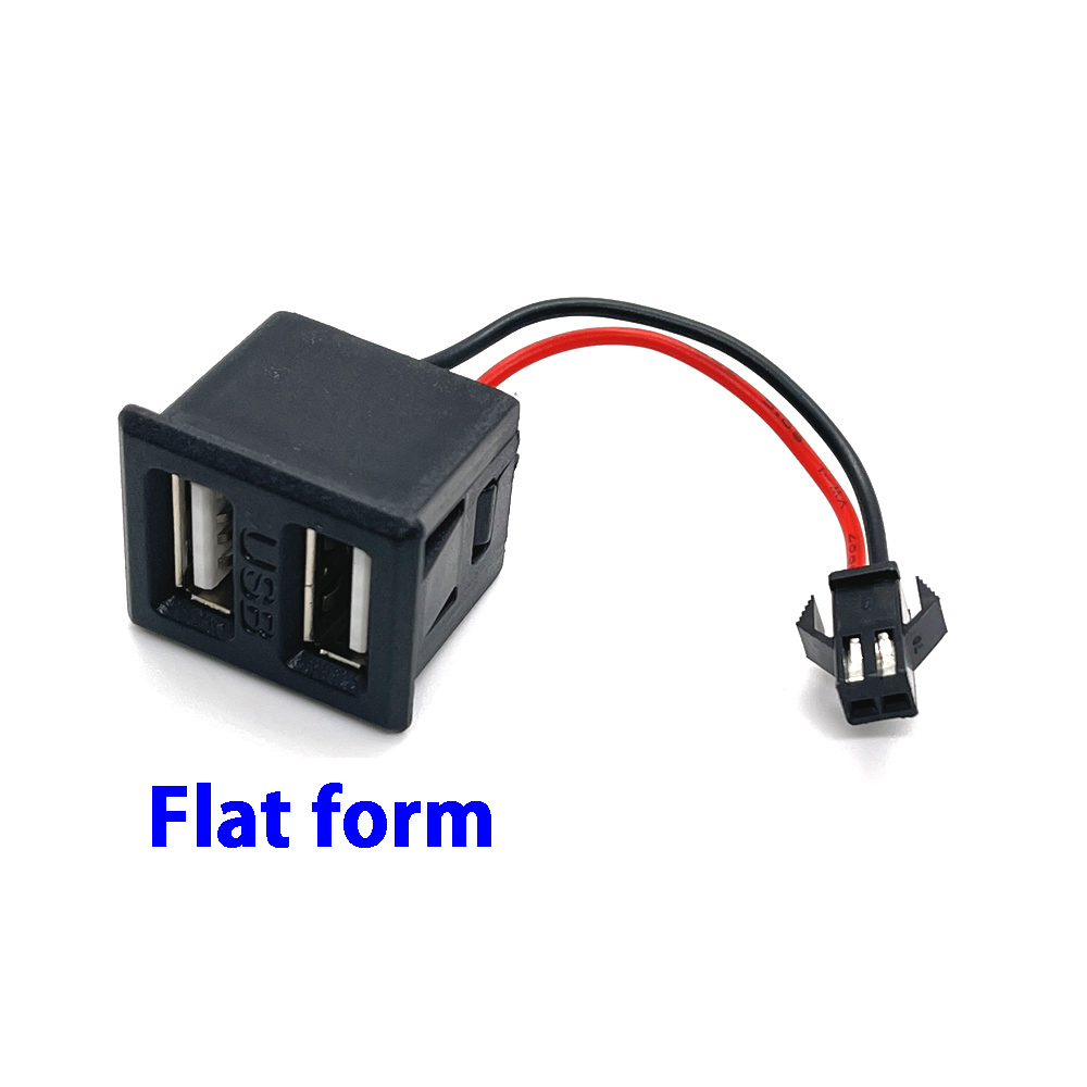 Storström 2 p dubbelskikts-usb hona-bas typ-c-uttag ett hon-usb-lampladdningsuttag strömuttag med kabelkontakt: Armégrön / 5-9 st