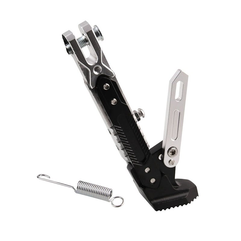 Black Universal Motorcycle Plastic Side Stand Moto Bike Kickstand Non-slip Plate Side Extension Support Foot Pad Base