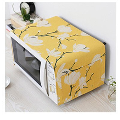 Cotton And Linen Fabric Microwave Oven Dust Cover High - Grade European Style Anti - oil Microwave Oven Protective Cover: AK