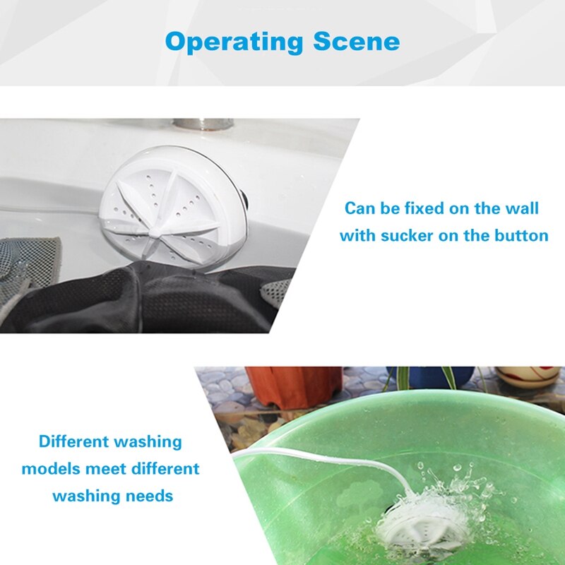 Bærbar mini vaskemaskine nem betjening personlig roterende turbine vaskemaskine egnet til rejse hjem forretningsrejse
