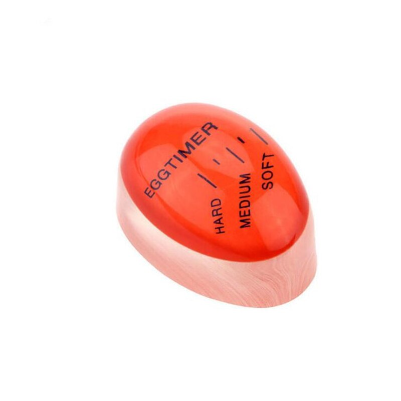 1pcs Egg Perfect Color Changing Timer Yummy Soft Hard Boiled Eggs Cooking Kitchen Eco-Friendly Resin Egg Timer Red timer tools: Red letter