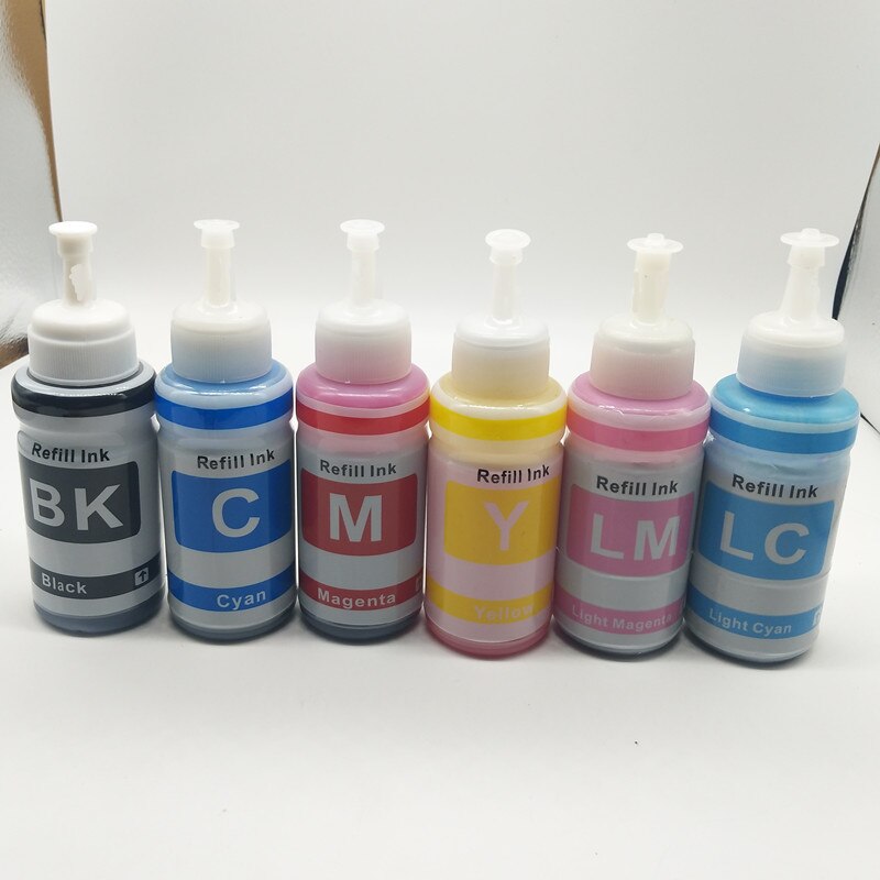 Farbstoff Tinte Basierend nicht OEM einstellen von 6 Nachfüllung Tinte Bausatz 70ml Für-Epson L800 L801 Drucker Tinte patrone Nein. T6731/2/3/4/5/6