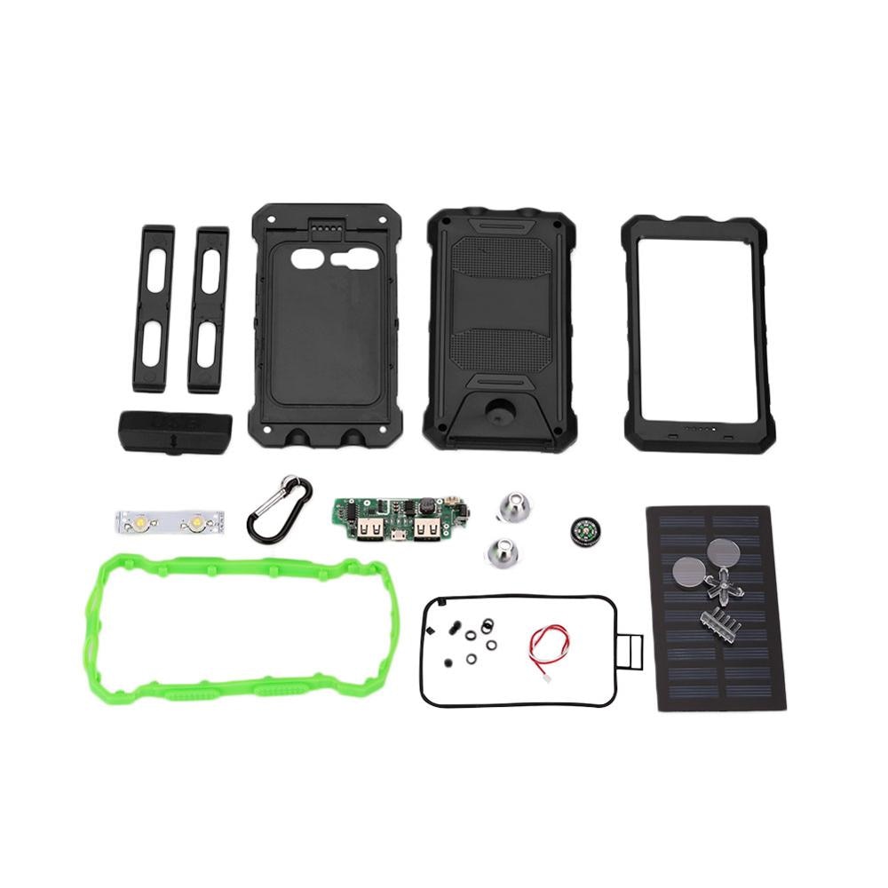 Portable Batterie Portable Solaire 20000mah chargeur pour Mobile Imperméable À L'eau En Plein Air Bricolage Batterie NIDIFICATION Lumière LED L'interface Micro USB