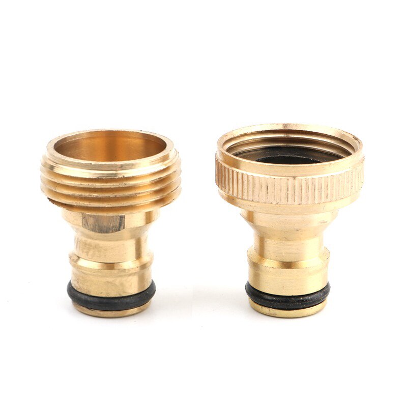 2 stk 3/4 " han/hun gjenger hurtigkobling hage vanningskobling vannkran adapter kran skjøter hageslange rørtang: Mann og kvinne