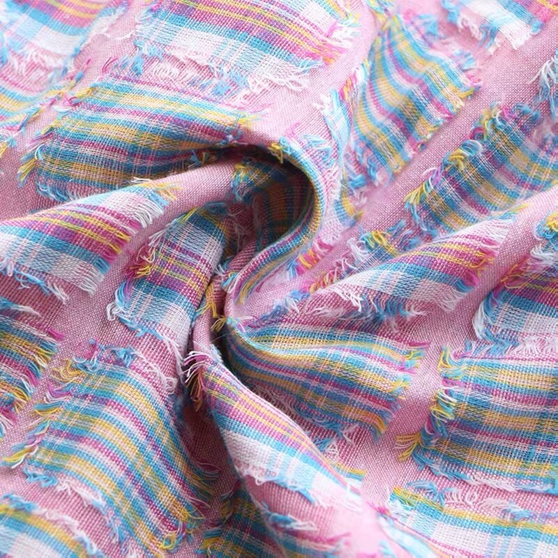 Tela de algodón puro para tela a cuadros, costura artesanal, retales, Camisa vaquera antigua, estilo Retro