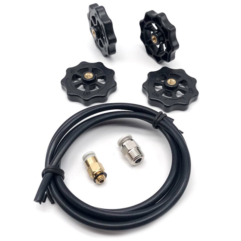 Kit de pièces d'imprimante 3D Tube PTFE CR-10 torsadé à la main grand avec connecteur pneumatique rapide PTFE PC4 M6/M10: Black