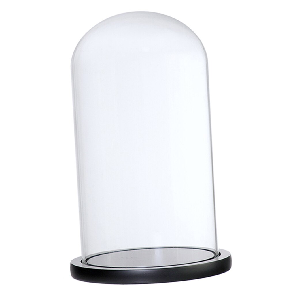 Clear Glass Cover Landscape Vase Terrarium Container Flower Holder Dome Microlandscape Decor for Xmas Wedding Home Decoration: Black F