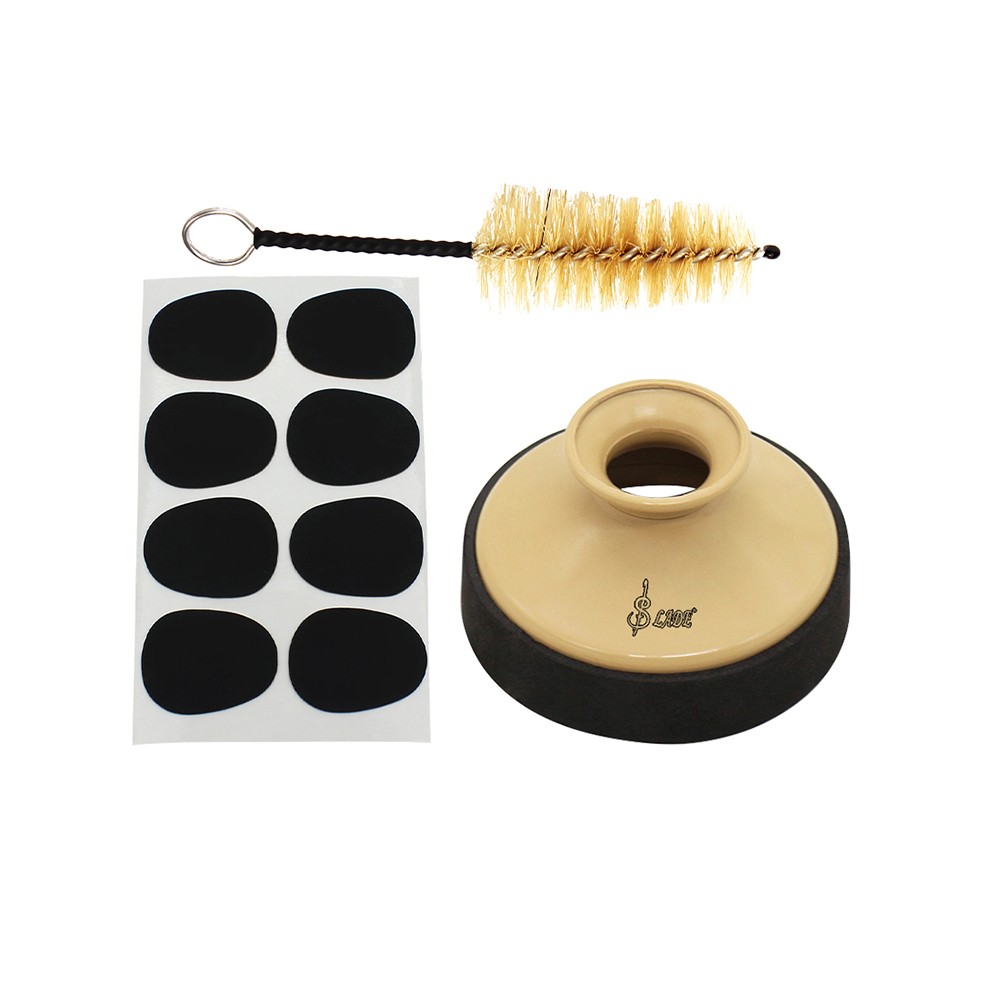 3-in-1 Saxofoon Sax Accessoires Kit Sax Mute, Mondstuk Borstel en Rubberen Pads