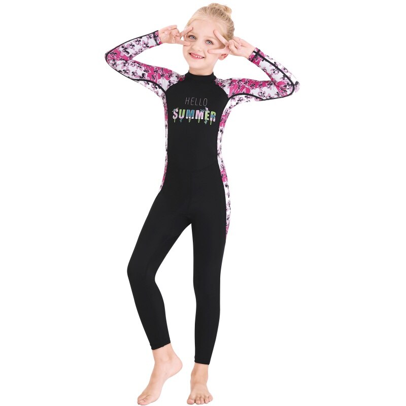 Enfants filles garçons combinaison de plongée Anti-preuve combinaison enfants garder au une-pièce manches longues maillot de bain 1