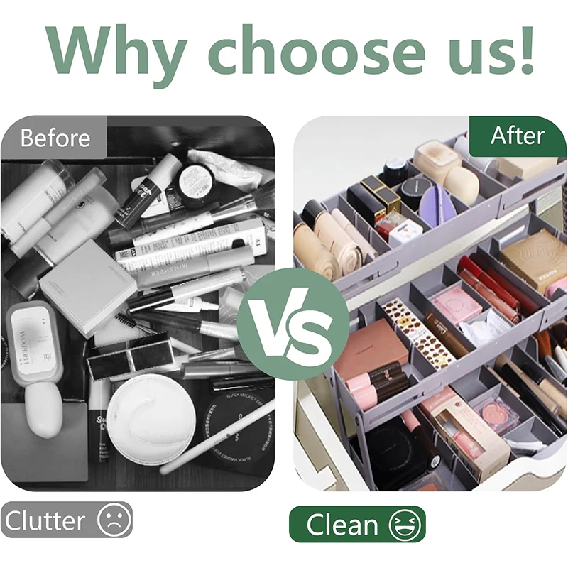 3 Tier Folding Drawer Organiser Expandable Multi-Layer Organiser Tray Box Jewellery & Cosmetics Storage Drawer Organiser Shelf