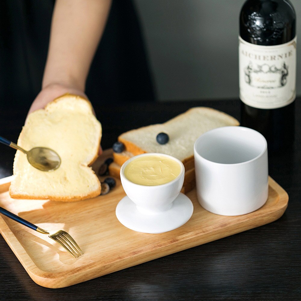 Porselen smør keeper crock ikke mer hardt smør fransk smør fat husholdning multi smør fat med lokk for kjøleskap