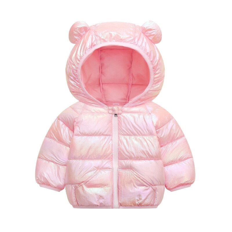 Winter kinder gewatteerde jas lichtgewicht casual gewatteerde jas voor middelgrote en kleine kinderen roze: P / 90cm