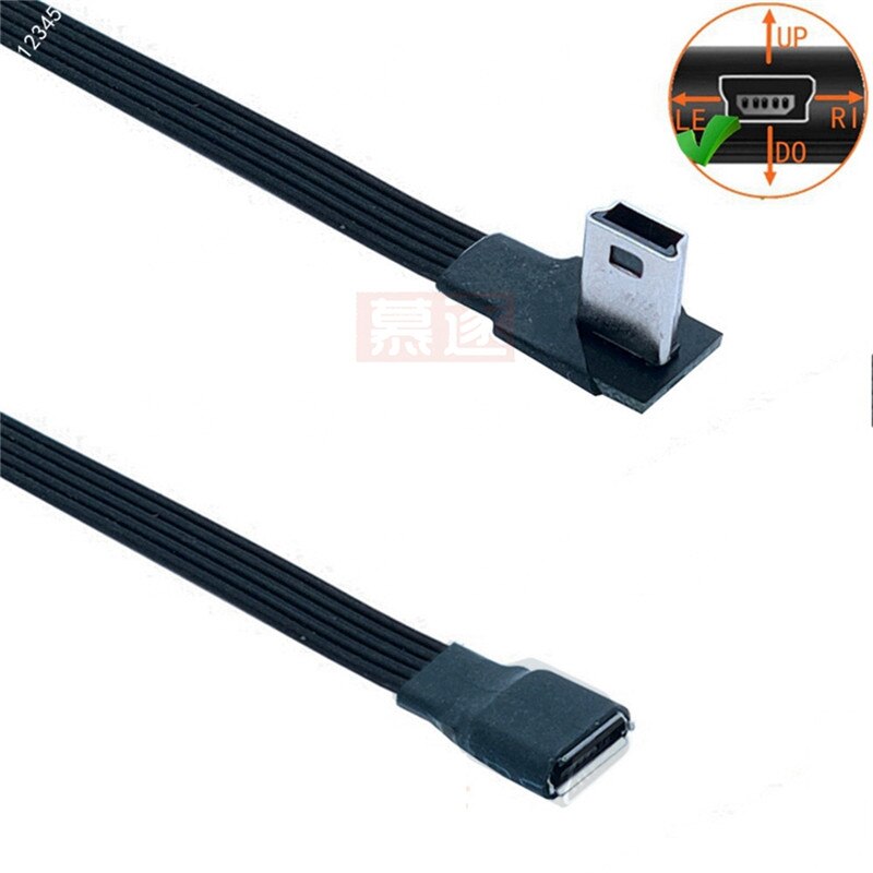 0.1M Mini Usb Male Naar Micro Usb B Vrouwelijke Gegevens Charger Kabel Adapter Converter Charger Data Kabel 0.05M 0.2M 0.3M 0.5M 1M: Left / 1M