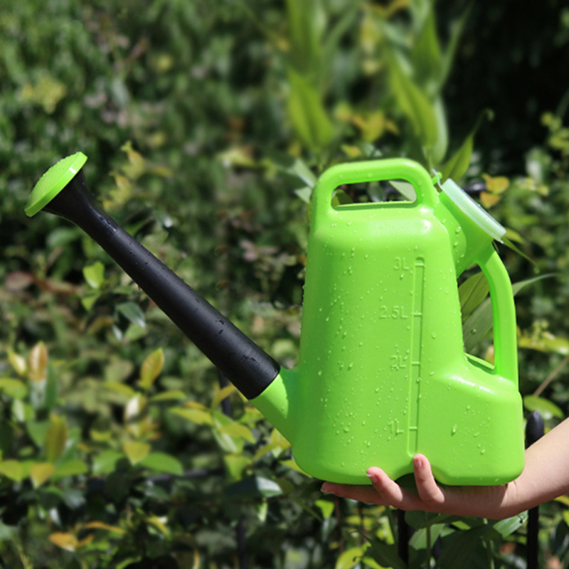 Regadera para jardín de gran capacidad, riego de plantas de plástico de boca larga, 3/5L