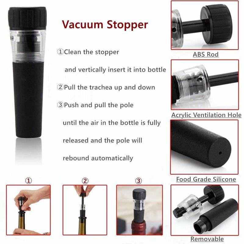 Air Pump Wine Bottle Opener Set Bar Tools Air Pressure Corkscrew Foil Cutter Wine Pourer Vacuum Stopper Kit Kitchen Accessories