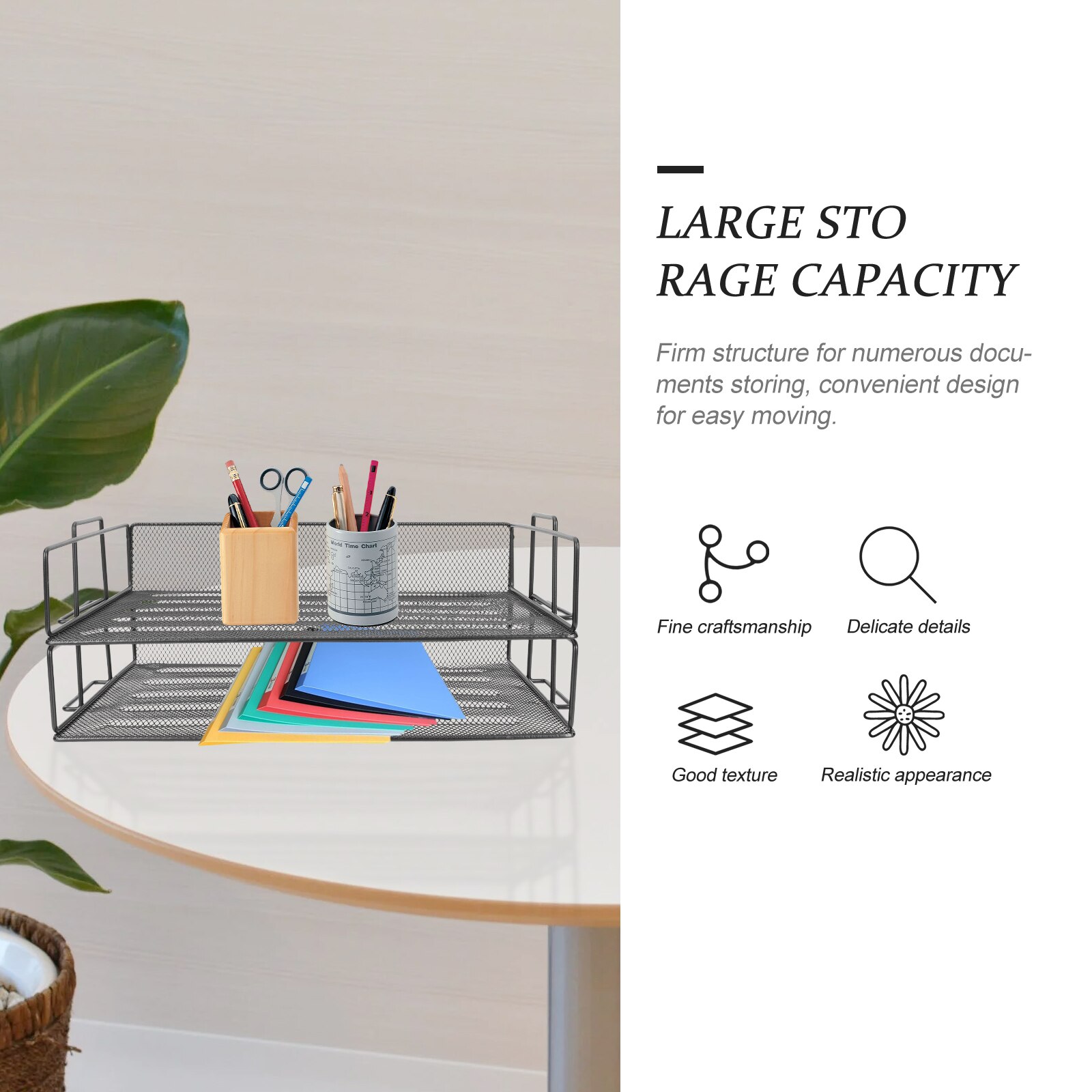 Metal File Storage Rack Document Holder Office Desktop File Storage Organizer