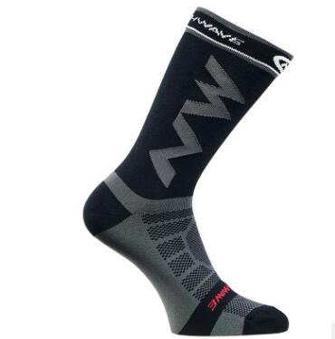 Calcetines de ciclismo transpirables para hombre, antideslizantes, sin costuras, a prueba de agua, para bicicleta de carretera, Verano: Black A