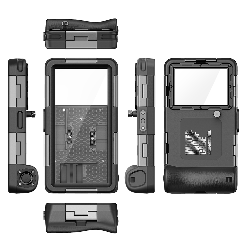Shellbox Nieuw geüpgradede veelkleurige IP68 standaard 15M/50ft duiken/zwemmen fotografie professionele duiken waterdichte telefoonhoes: Black