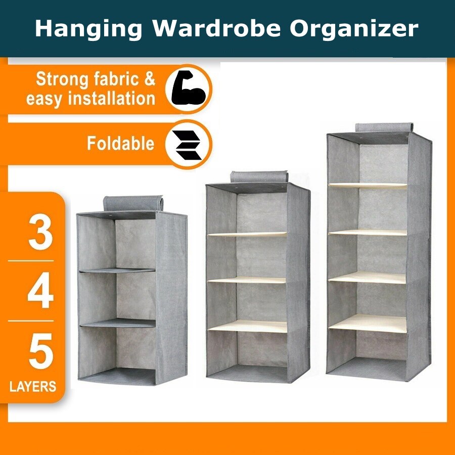 Cotton Closet Wardrobe Cabinet Organizer Hanging Pocket Drawer Clothes Storage Clothing Home Organization