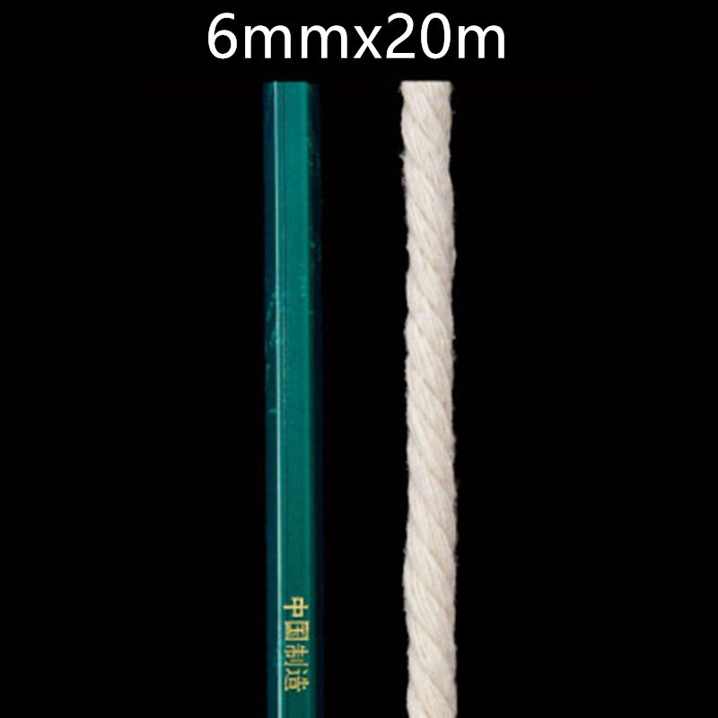 Gardenia reb naturligt bomuld reb bomuld reb materiale gobelin væve linje gør-det-selv håndvævet reb binding macrame snor snor: 6 mmx 20m
