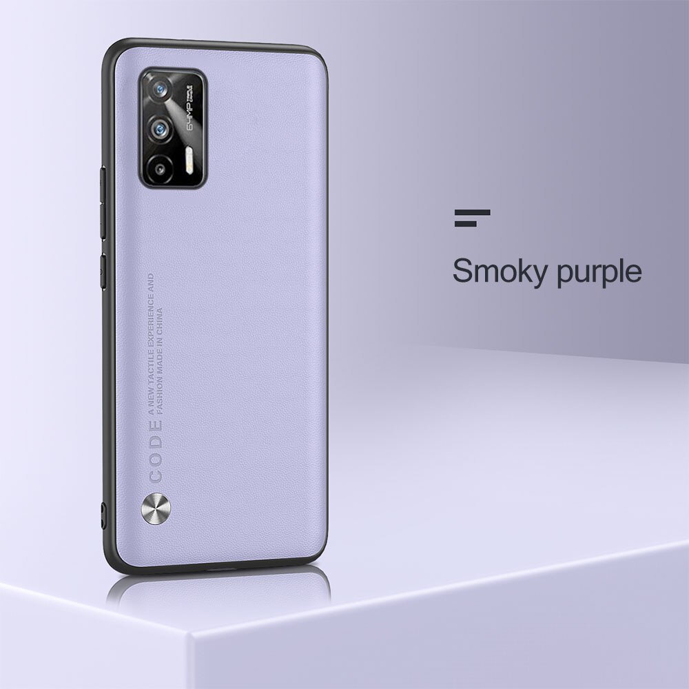 Realme-GT 5G Case Plain Skin Leather Protect Shell On For Realme Realmi GT G T Neo GTNeo RealmeGT 5G TPU Bumper Shockproof Coque: For Realme GT Neo 5G / Smoky purple