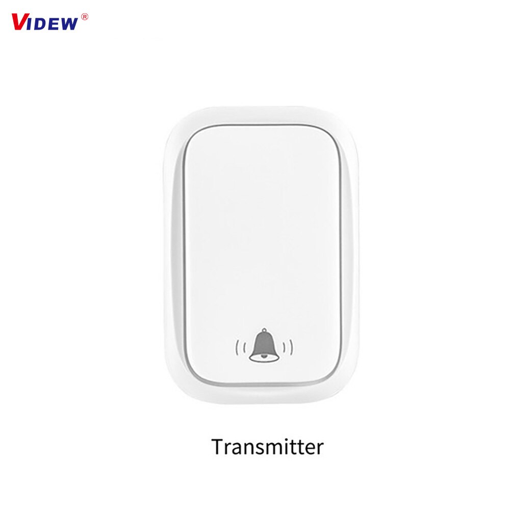 VIDEW Wireless Doorbell Self-Powered Smart Door Bell with Chime Waterproof Home Cordless Ringing DingDong Timbre Call: Button Only-White / UK Plug