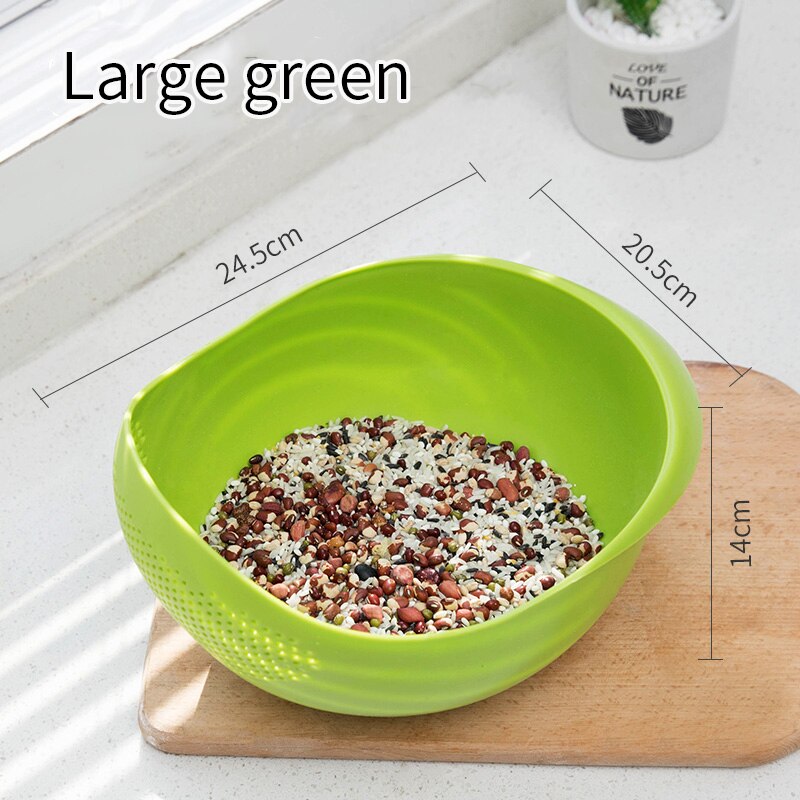 Peas Filter Food Grade Plastic Rijst Wassen Filter Afvoer Opslag Dik En Duurzaam Groen Roze Filter Cleaning Tool: Big green