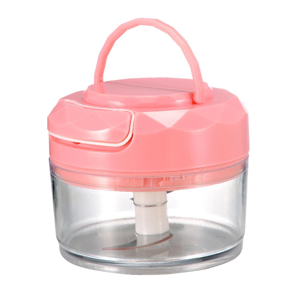 Mini pomme de terre carotte ail Cutter robot culinaire broyeur manuel hachoir à viande manuel fruits légumes hachoir trancheuse cuisine outil: Type B Pink
