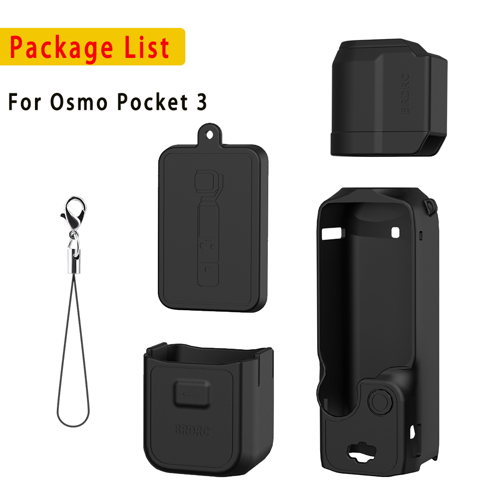 Silicone Cover for Dji Pocket 3 Protective Case Anti-Scratch Handle Soft Sleeve Skin Lens Cap, For Dji Osmo Pocket 3 Accessories
