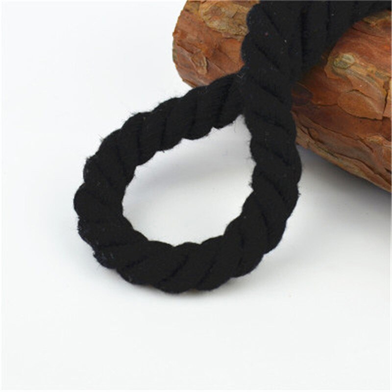 100% algodón, 10 metros, 3 partes, cordones de algodón retorcidos, 12mm, cuerda de decoración artesanal DIY, cordón de algodón para bolsa, cinturón con cordón, 20 colores: Blanco sin níquel