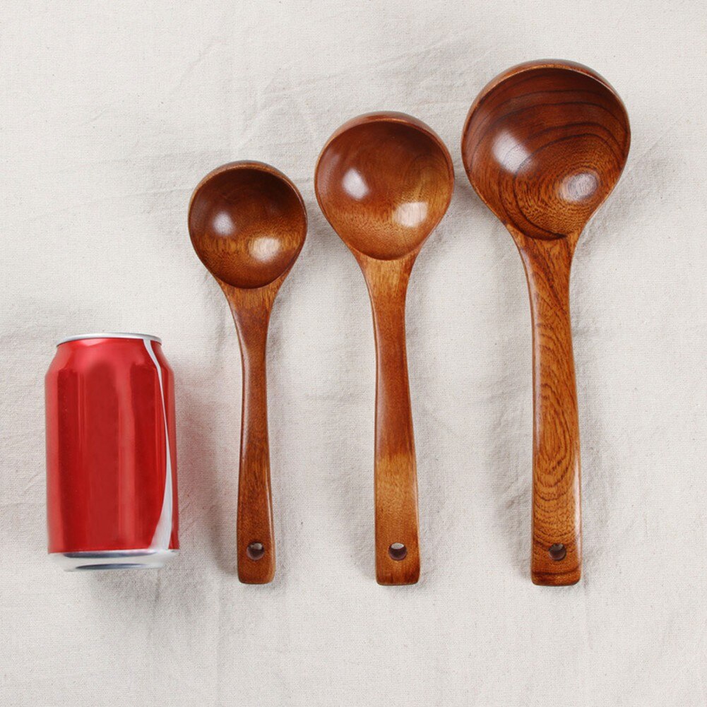 Hout Soep Lepel Lange Steel Rijst Koken Lepels Keuken Grote Pollepel Pot Lepel Houten Servies Kookgerei