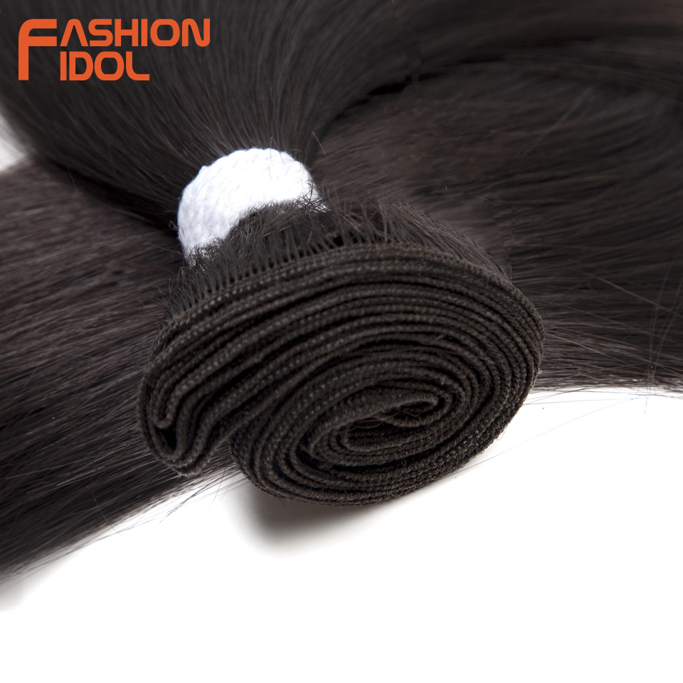 Bone Straight Hair Extensions Ombre Blonde Hair Bundles Super Long Hair Synthetic 24 Inch Straight Hair Full to End IDOL