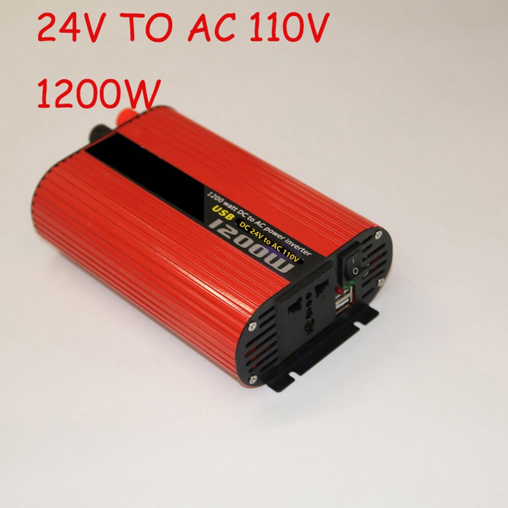 DC 12V to AC 220V/ Converter Dual USB 1200W DC 12V to AC 110V/ DC 24V to AC 220V/ Charger Power Inverter DC 24V to AC 110V/