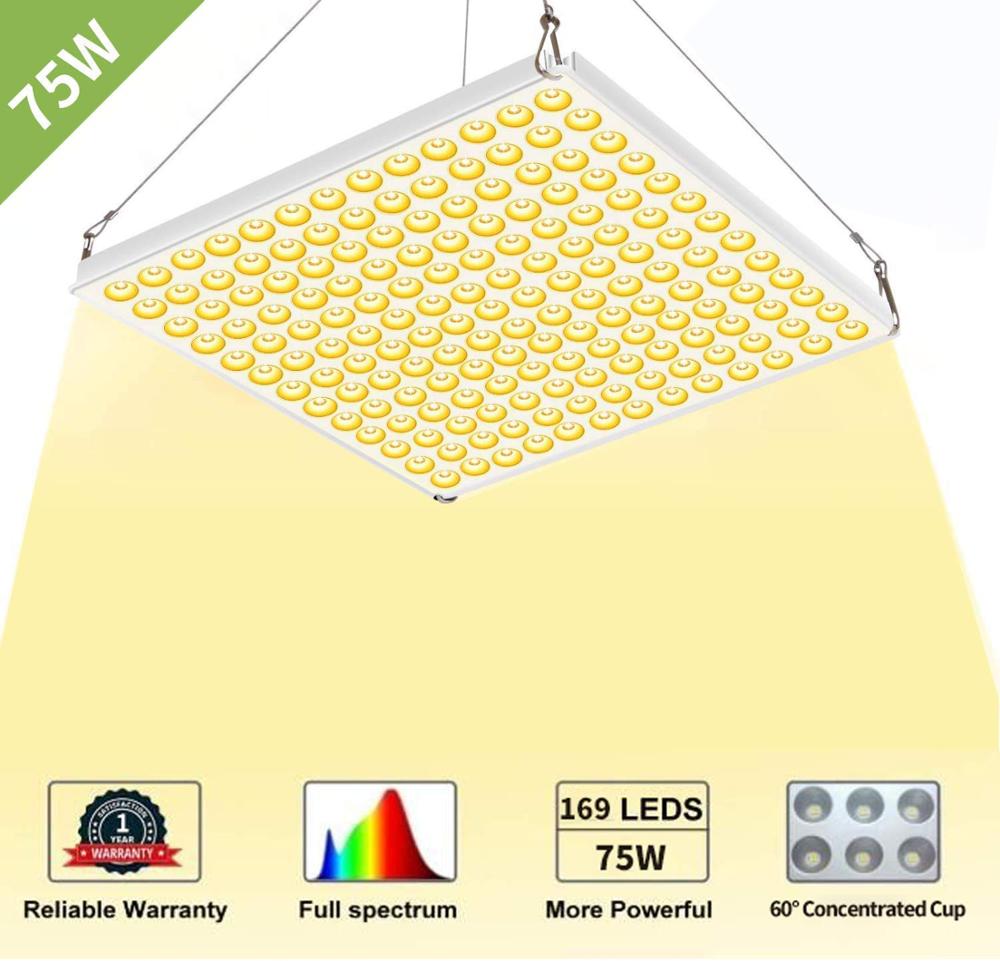 HOUYI LED Grow Light 75W Full Spectrum 3500K Plant Light for Indoor Plants Hydroponics Greenhouse Seedling Veg and Flower