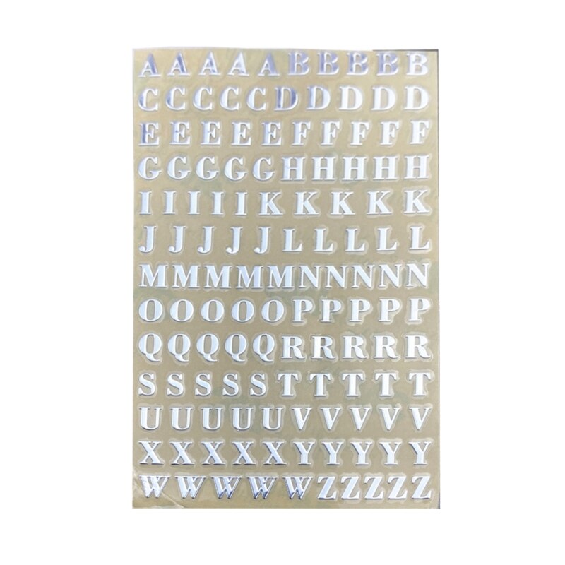 Gold/Silver Alphabet Glitter Epoxy Resin Metal Decorative Stickers English Letters Numbers UV Epoxy Resin Fillings Filler: 8