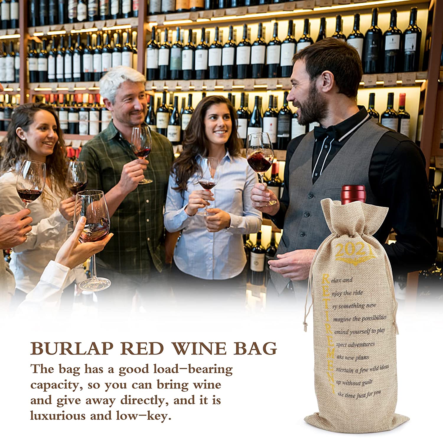 4Stck Burlap Wein Taschen mit Kordelzug, Wein Taschen , Einzelnen Wiederverwendbare Flasche Taschen Perfekte für Reise, hochzeit, Geburtstag, Party