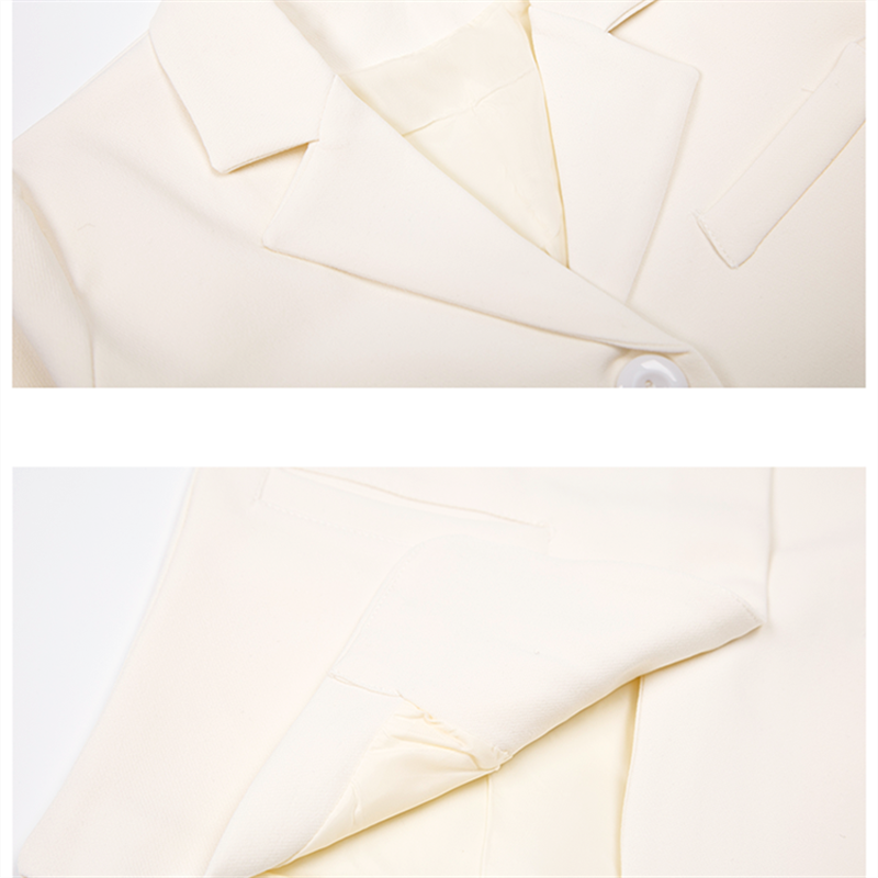 Blazer de Costume pour garçons de 4 à 13 ans, décontracté, blanc crémeux, pour fête et mariage, collection printemps-automne