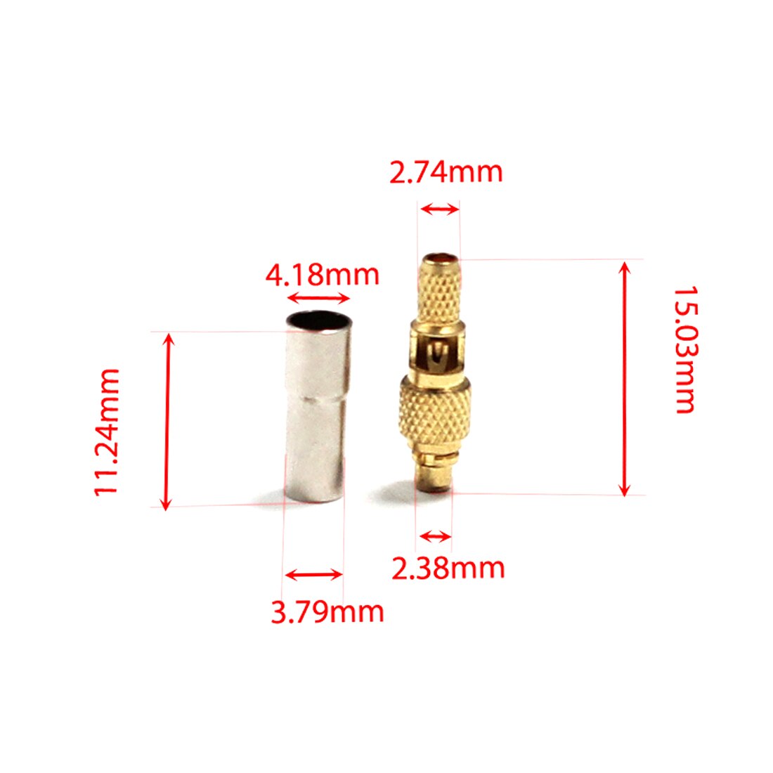 MMCX Male Plug RF Coax Convertor Crimp for RG316,RG174, LMR100 Straight Goldplated